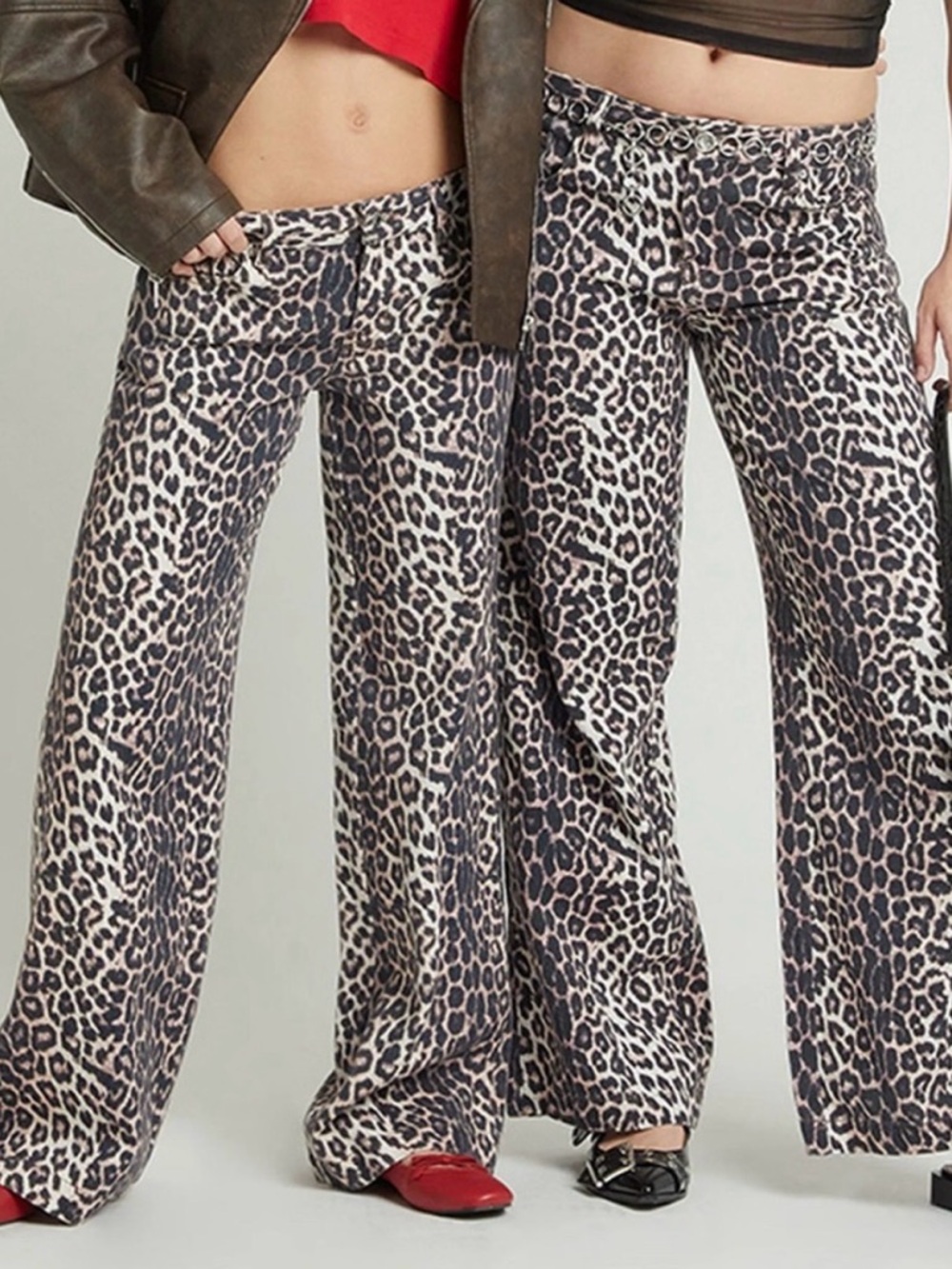 PacSun Casey Low Rise Baggy Pants - Leopard